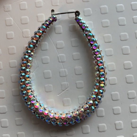 Jimmy Crystal AB Swarovski oval hoops - Picture 4 of 6